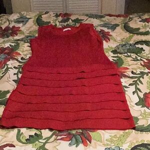 Red Sleeveless Layered Dress